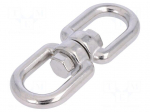 Swivel | acid resistant steel A4 | for rope | 90mm | Size: 8mm