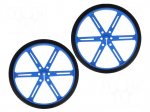 Wheel | blue | Shaft: D spring | Pcs: 2 | push-in | &Oslash;: 90mm | Shaft dia: 3mm
