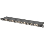 Digitus CAT 6A, Class EA High Density Patch Panel, 24 Port (black, 0.5 U, shielded)