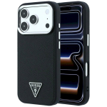 Case Guess Grained Triangle Logo MagSafe for iPhone 18 Pro Max / 17 Pro Max black