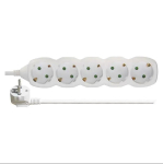 Pagarinātājs 5 ligzdu, 1.5m ar zemējumu (balts) 1.5mm&sup2;