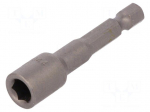 Screwdriver bit | hex socket | Socket: HEX 7mm | Overall len: 55mm