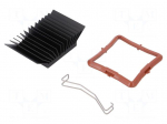 Heatsink: extruded | grilled | BGA | black | L: 37.5mm | W: 37.5mm