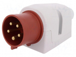 Connector: AC supply 3-phase | socket | male | 32A | 400VAC | IEC 60309