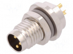 Connector: M8 | male | PIN: 3 | for panel mounting,front side nut