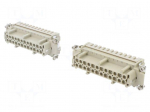 Connector: HDC | contact insert | female | DE | PIN: 48 | 48+PE | 16A | 500V