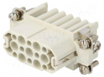 Connector: HDC | contact insert | female | S-D | PIN: 15 | size 10A | 10A