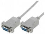Cable | D-Sub 9pin socket,both sides | 3m | grey