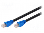 Patch cord | U/UTP | 6 | CCA | PE | black | 10m | RJ45 plug,both sides