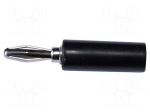 Plug | 4mm banana | 15A | 1kVAC | black | non-insulated | 40.4mm