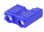Socket | 4mm banana | 10A | 250VDC | blue | silver plated | PCB | 29.7mm