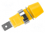 Socket | 4mm banana | 32A | 1kVDC | yellow | nickel plated | screw | 41mm