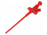 Clip-on probe | pincers type | 60VDC | red | 4mm | Overall len: 158mm