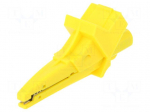 Crocodile clip | 12A | 600VDC | yellow | Grip capac: max.20mm