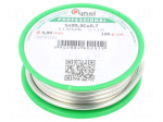 Tin | lead free | Sn99,3Cu0,7 | 3mm | 100g | reel | 227&deg;C | 3% | Flux: SW32