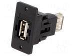 Coupler | USB A socket,both sides | Slim | USB 2.0 | gold-plated