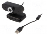 Webcam | black | USB | HD 720p,PnP | 1.45m | clip | 60&deg;