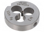 Threading die | M3 | 0.5 | &Oslash;: 20mm | Thk: 5mm | high speed steel | 6g