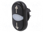 Switch: double | 22mm | Stabl.pos: 1 | black | M22-FLED,M22-LED | IP66