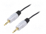 Cable | Jack 3.5mm 3pin plug,RCA plug x2 | 2m | black | PVC