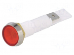 Indicator: with neon lamp | flat | 230VAC | Cutout: &Oslash;10mm | connectors