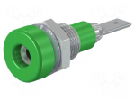 Laboratory connector: 2mm banana | socket | 10A | 23mm | green | 60VDC