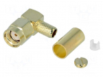 Connector: RP-SMA | plug | female | angled 90&deg; | 3C2V,RG141,RG58