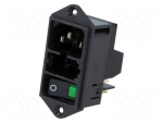 Connector: AC supply | socket | male | 10A | 250VAC | C14 (E) | DD11