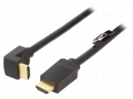 Cable | HDMI plug,HDMI plug 90&deg; up/down | PVC | HDMI 2.0 | 3m | black
