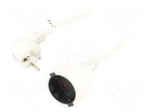Extension lead | 3x1.5mm2 | 3m | PVC | white | Sockets no: 1 | 10A