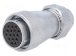 Connector: circular | plug | female | PIN: 16 | IP67 | WF28 | 10.5&divide;12.5mm