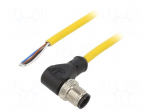 Cable: for sensors/automation | M12 | PIN: 4 | angled | 5m | plug | 250VDC