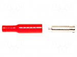 Laboratory connector: 4mm banana | socket | 15A | red | nickel plated