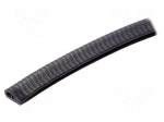 Hole and edge shield | PVC | L: 10m | black | H: 16.5mm | W: 9.5mm