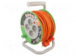 Extension lead | 3x1.5mm2 | 15m | PVC | orange | Sockets no: 4 | reel | 16A