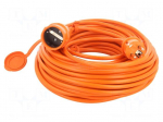 Extension lead | 3x1.5mm2 | 30m | PVC | orange | Sockets no: 1 | 16A