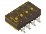Switch: DIP-SWITCH | Poles number: 4 | OFF-ON | 0.1A/25VDC | Pos: 2 | SMT