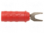 Laboratory connector: fork terminals | plug | 15A | red | &Oslash;max: 6.6mm