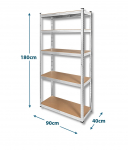 Vastupidav, muundatav metallriiul 180x90x40 cm, koju, kontorisse, garaaži, h&otilde;bedane tsingitud