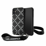 Back panel cover Karl Lagerfeld  Karl Lagerfeld KLHCN61SAKLMBSK iPhone 11 / Xr 6.1" black/black hardcase Monogram Losange Saffiano