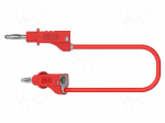 Test lead | 60VDC | 30VAC | 12A | banana plug 4mm,both sides | red