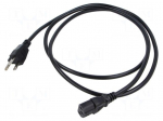 Cable | 3x0.75mm2 | IEC C13 female,NEMA 5-15 (B) plug | PVC | 1.8m