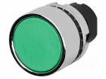 Switch: push-button | 22mm | Stabl.pos: 1 | green | none | IP65 | flat