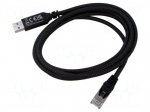 Cable | USB 3.0 | RJ45 plug,USB A plug | nickel plated | 2m | black