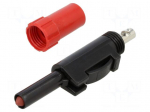 Laboratory connector: 4mm banana | plug | 16A | 30VAC | 60VDC | red