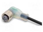 Cable: for sensors/automation | M12 | PIN: 4 | angled | 2m | PVC | female