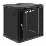 Qoltec RACK Cabinet 19 "| 12U | 600 x 635 x 600 | Tempered doors | Hanging | Steel case | Lock | Black