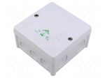 Enclosure: junction box | X: 102mm | Y: 102mm | Z: 57mm | IP66 | white