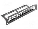 Patch panel | black | Number of ports: 12 | 10" | rack 10" | RACK