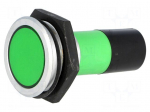 Indicator: LED | flat | 230VAC | Cutout: &Oslash;30.2mm | IP67 | brass